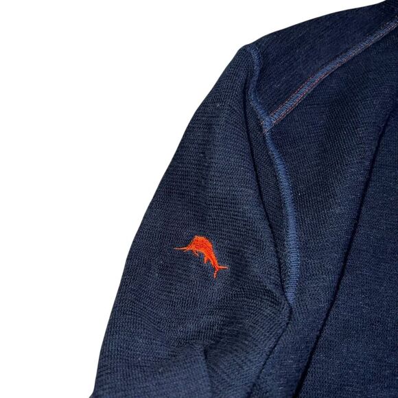 Tommy Bahama Denver Broncos 1/4 Button Sweater Blue Mens L NFL - Picture 3 of 10